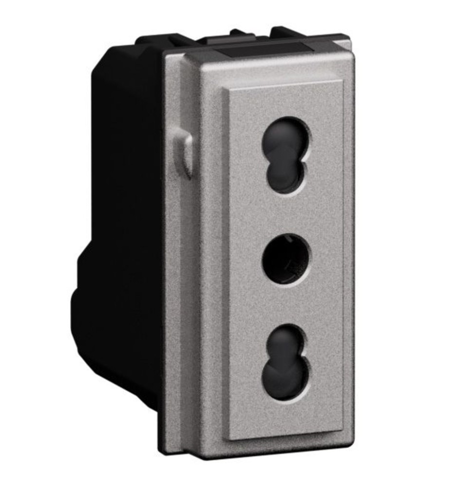 Presa elettrica Living Now Bipasso 16 A colore Steel Bticino KS4180
