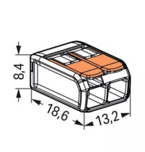Morsetto di giunzione a leva Max 4 mm per 2 fili cf 16 Pezzi Wago 221-412/995-016