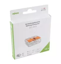 Morsetto di giunzione a leva Max 4 mm per 3 fili cf 12 Pezzi Wago 221-413995-012