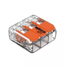Morsetto di giunzione a leva Max 4 mm per 3 fili cf 12 Pezzi Wago 221-413/995-012
