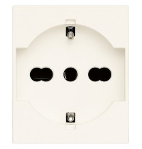Presa Trivalente Schuko Bipasso 16A serie Vimar Linea Bianca 30210.B