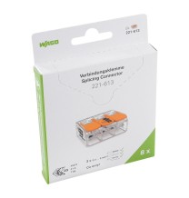 Morsetto di giunzione a leva Max 6 mm per 3 fili cf 8 Pezzi Wago 221-613/995-008