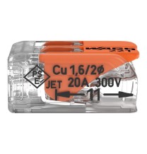 Morsetto di giunzione a leva Max 6 mm per 2 fili Wago 221-612 lato
