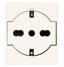 Presa Trivalente Schuko Bipasso Flat 16A Vimar Linea Bianca 30211.B