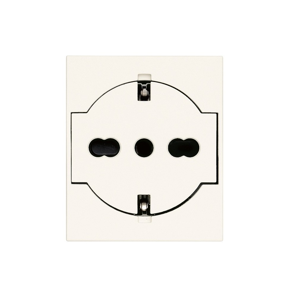 Presa Trivalente Schuko Bipasso Flat 16A Vimar Linea Bianca 30211.B