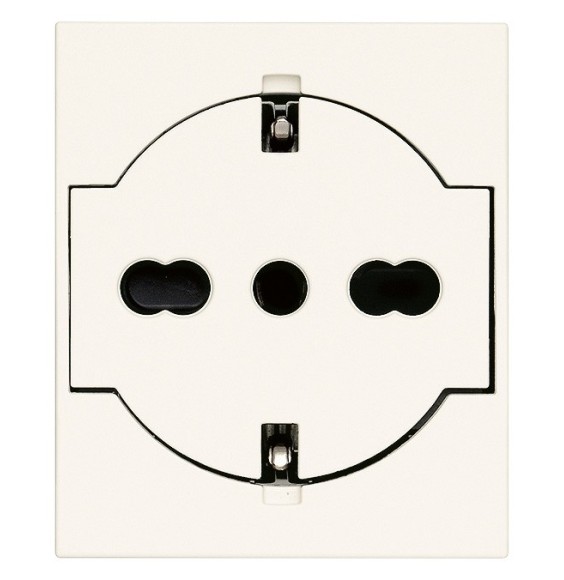 Presa Trivalente Schuko Bipasso Flat 16A Vimar Linea Bianca 30211.B