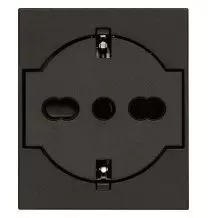 Presa Trivalente Schuko Bipasso Flat 16A Vimar Linea Nera 30211.G