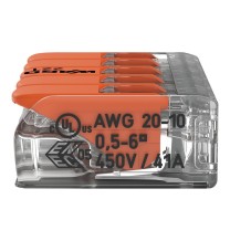 Morsetto di giunzione a leva Max 6 mm per 5 fili Wago 221-615 lato