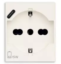 Presa Trivalente con caricatore USB 16A Vimar Linea Bianca 30210.USBB