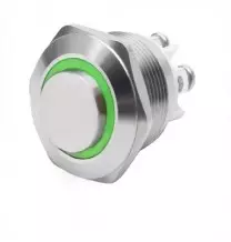 Pulsante antivandalo NA diametro16MM luminoso verde 24V IP65