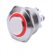 Pulsante antivandalo NA diametro16MM luminoso rosso 24V IP65