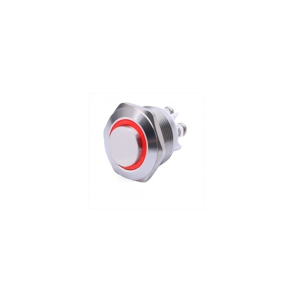 Pulsante antivandalo NA diametro16MM luminoso rosso 24V IP65