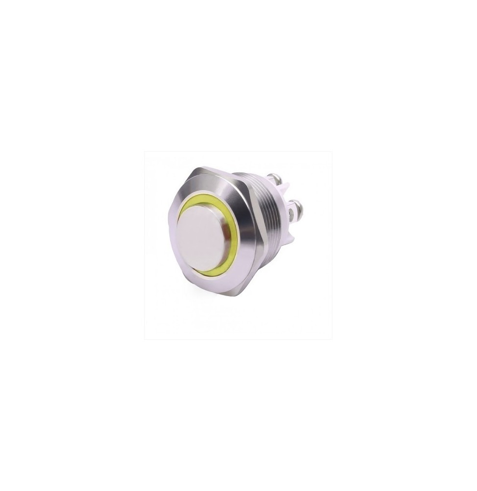 Pulsante antivandalo NA diametro16MM luminoso giallo 24V IP65