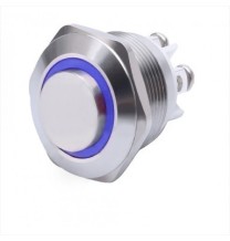 Pulsante antivandalo NA diametro16MM luminoso blu 24V IP65