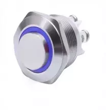Pulsante antivandalo NA diametro16MM luminoso blu 24V IP65