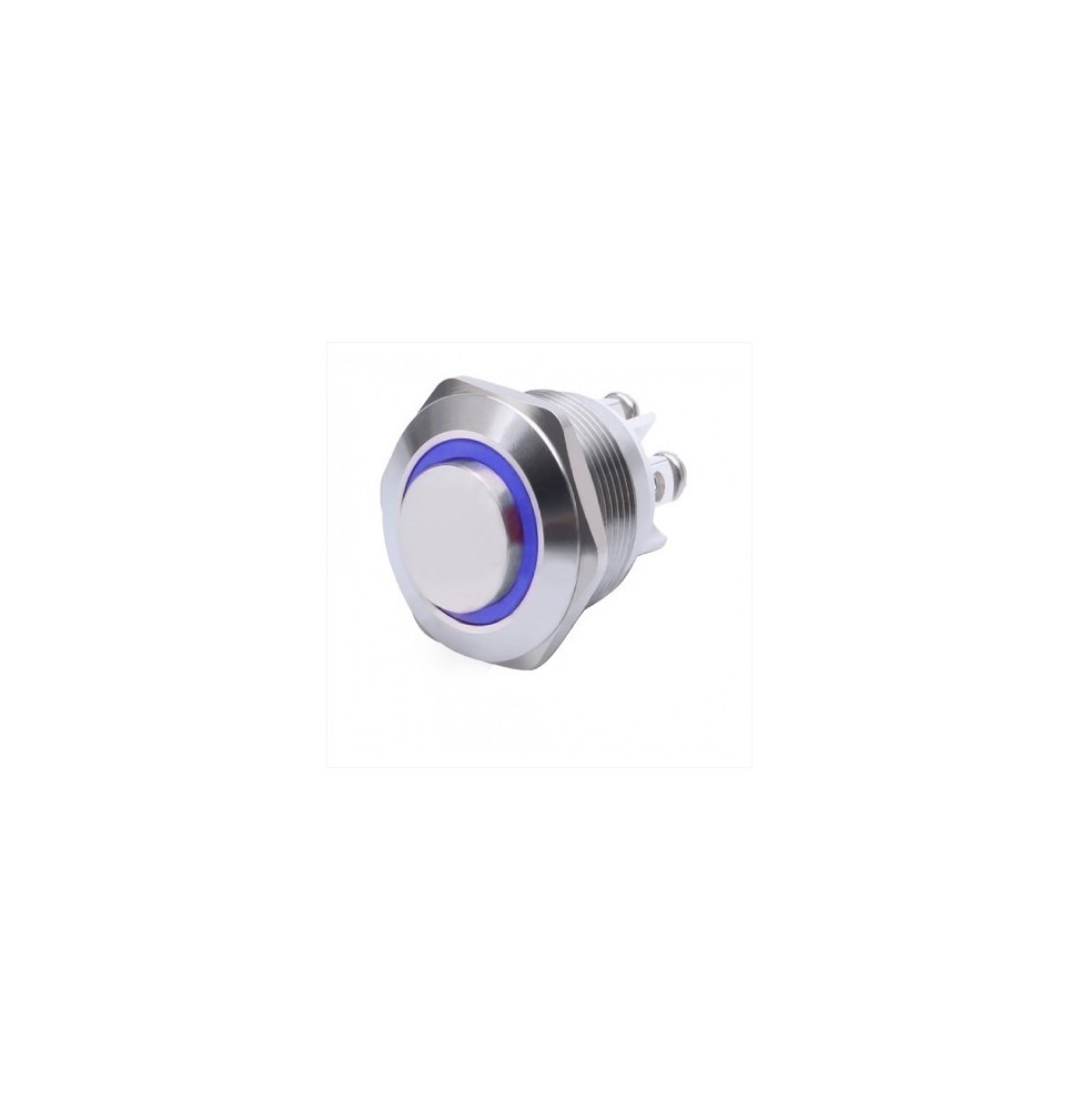 Pulsante antivandalo NA diametro16MM luminoso blu 24V IP65