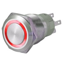 Pulsante antivandalo 1NA+1NC 22MM luminoso rosso 24V IP65
