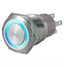 Pulsante antivandalo 1NA+1NC 22MM luminoso Blu 24V IP65