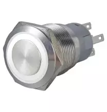 Pulsante antivandalo 2NA+2NC 25MM luminoso Bianco 24V IP65
