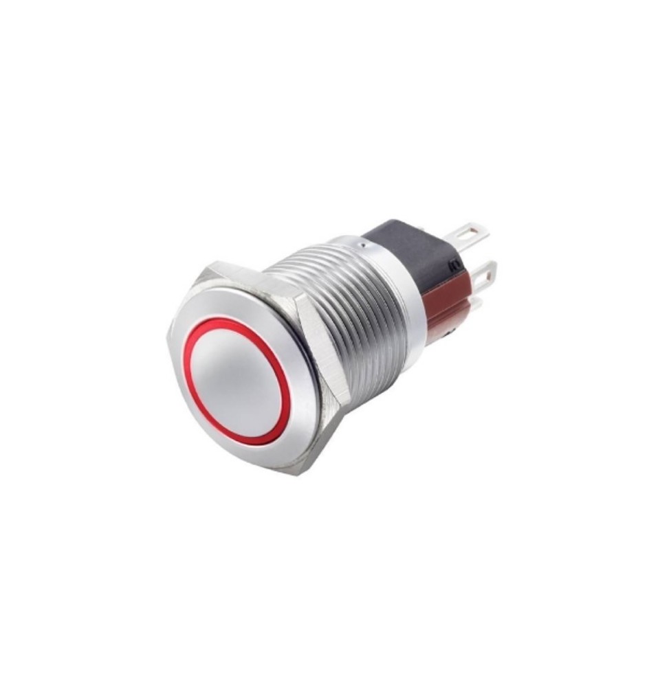 Interruttore antivandalo 1NA+1NC 16MM luminoso Rosso 24V IP65