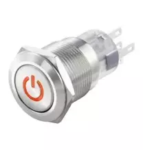 Interruttore antivandalo 1NA+1NC 19MM luminoso 12V rosso IP65 0 - I