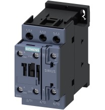 Contattore 3 poli 12A bobina 24Vac 1NA+1NC Dimensione S0 Siemens 3RT20241AB00