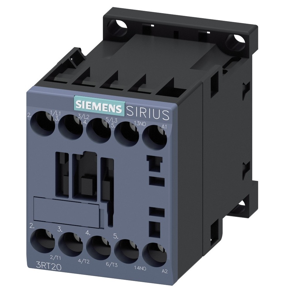 Contattore 3 poli 9A bobina 24Vac 1 NO Dimensione S00 Siemens 3RT20161AB01