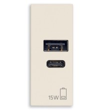 Presa con caricatore USB 3 A Tipo A e C Vimar Linea Canapa 30292.AC15C