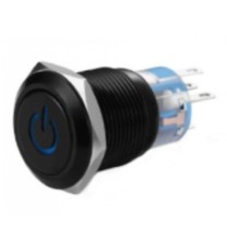 Interruttore antivandalo 1NA+1NC 19MM luminoso 12V blu IP65
