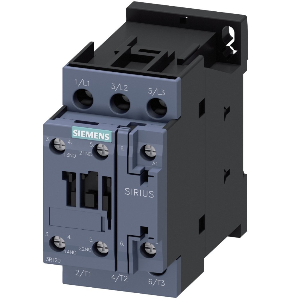 Contattore 3 poli 25A bobina 110Vac 1 NA+1NC Dimensione S0 Siemens 3RT20261AF00