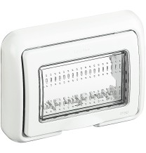 Placca Stagna IP55 Bianca Matix monta su scatola incasso 3 Moduli Bticino 25603B