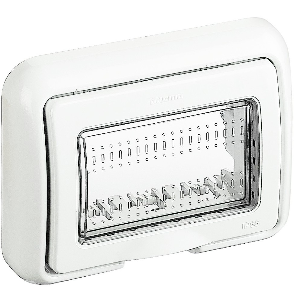 Placca Stagna IP55 Bianca Matix monta su scatola incasso 3 Moduli Bticino 25603B