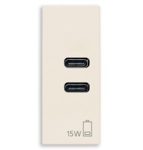 Presa con caricatore USB 3 A 2 ingressi C Vimar Linea Canapa 30292.CCC
