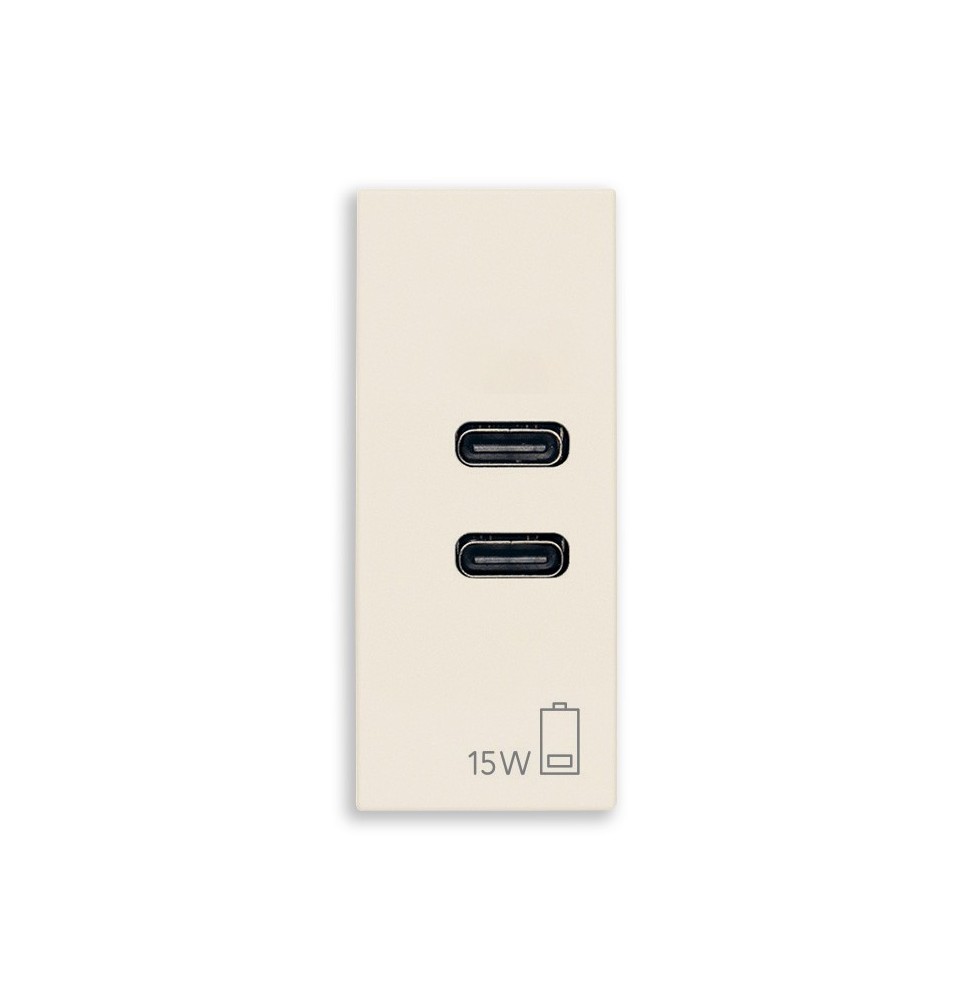 Presa con caricatore USB 3 A 2 ingressi C Vimar Linea Canapa 30292.CCC