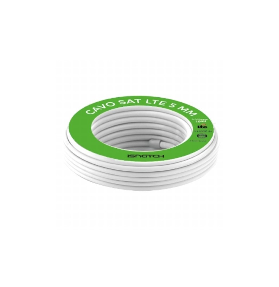 Cavo Tv Satellite 5mm Conduttore in rame Matassina 10 Mt GBC