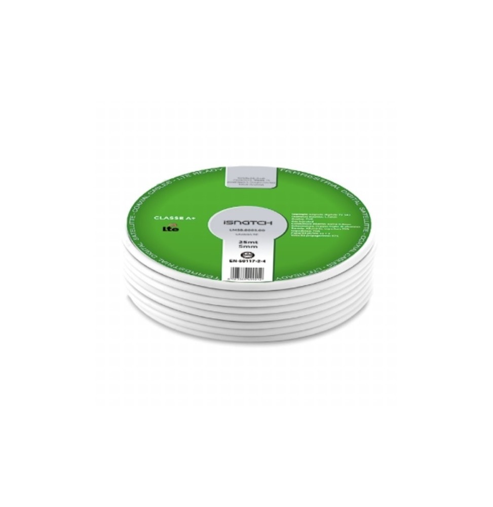 Cavo Tv Satellite Matassina 25 Mt 5mm A+ Conduttore in rame GBC