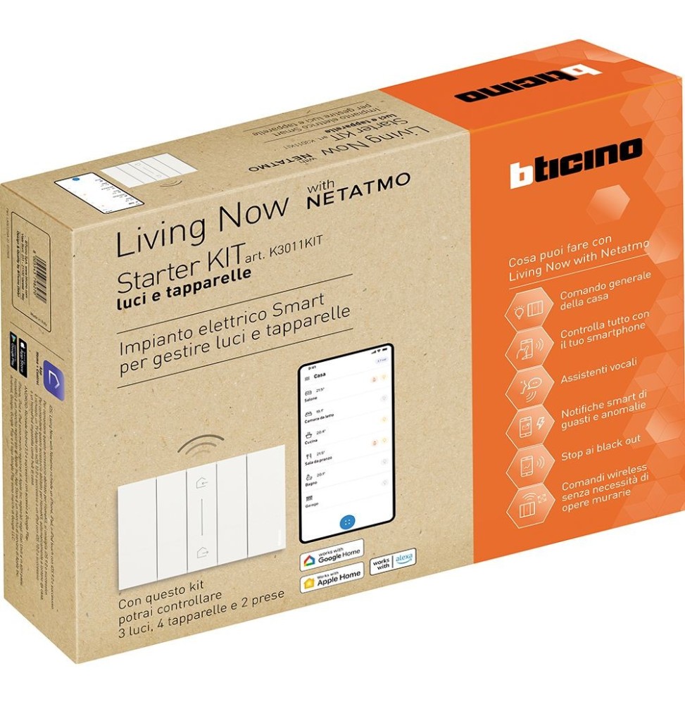 Domotica Bticino Kit gestione Luci Tapparelle e prese Living Now K3011KIT